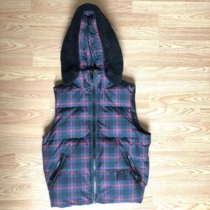 Coach Riley Plaid Puffer Vest